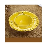 WUHE Cendrier sur Pied Exterieur Pas Cher Cigarette cendrier cendrée Ronde pour Hommes et Femmes, Plateau à l'extérieur et à l'intérieur du Plateau de Cendres (Color : Yellow)