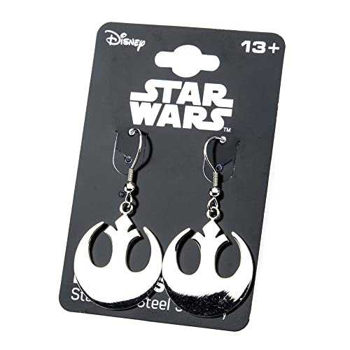 Amazon Collection Star Wars Jewelry Rebel Alliance Stainless Steel Dangle Hook Drop Earrings (SALES1SWMD), silver4