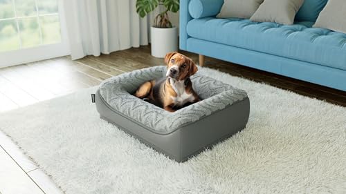 Tempur-Pedic® Pet Bumper Bed, Plush Faux Fur, Bolster Style, for Dogs