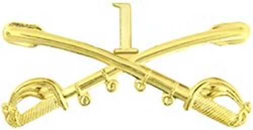1st Cavalry Crossed Saber Hat Pin (2 1/4")