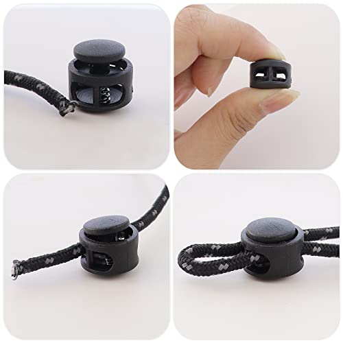 Nodg 50 Pcs Assorted Colors Lanyard String Cord Clips Plastic Round Ball Shape Fastener Slider Toggles Clip Spring Cord Lock End Round Toggle Stoppers For Drawstrings Bags Shoelaces Backpacks #TOP3