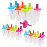 DECHOUS Small Plastic Popsicle Molds: 24-cavity Reusable Homemade Ice Popsicle Maker Easy-Release - Freezer Pop Molds with Sticks for Party Yogurt Juice Smoothies Sticks