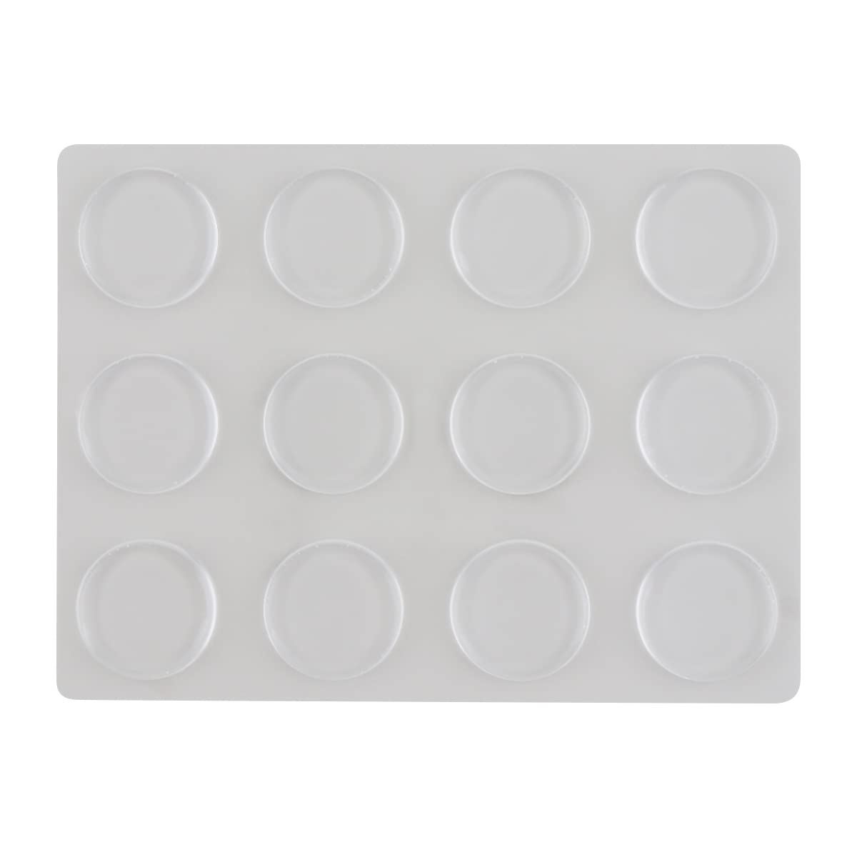HOJLKLD Rubber Door Stopper Wall Protector, 1.18 inch 12 PCS Clear Round Door Knob Bumper Pads with Self Strong Adhesive, Shock Absorbent Wall Protectors