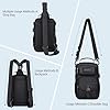 WITZMAN Sling Bag for Men Convertible Travel Sling Backpack USB Charging Port Lightweight Crossbody Bags Casual Daypack (B698 Black) #4