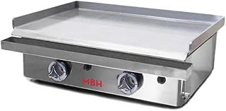 MBH - Plancha a gas industrial 600x400 mm económica para hostelería. Fry Top profesional de acero laminado para bar y restaurante. - MADE IN SPAIN