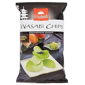 Arnaboldi Wasabi Chips 100 g, Patatine Leggermente Piccanti per Aperitivo, Cibo Giapponese – [1 Confezione da 100g]