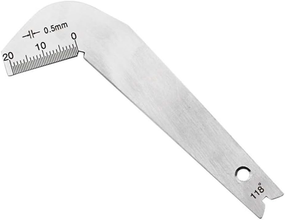 118 Degree Drill Bit Gauge Angle Inspection, Steel Sharpening Tool, High Wear Resistant Device Workshop, 3.44 x 1.36 Inch