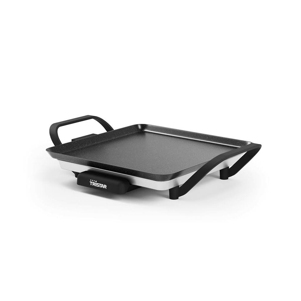 Tristar Grill Stołowy Slim S - Powierzchnia Do Gotowania O Wymiarach 28 X 28 Cm - Regulowany Termostat - Powłoka Nieprzywierająca - Zdejmowana Miska Na Tłuszcz - Łatwe Czyszczenie