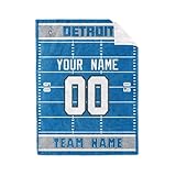 KREDE Detroit Baby Blanket for Baby Boy Girl Gifts Custom Name and Number Throw Blanket