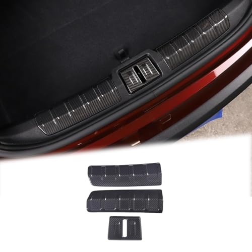 RURZTDAKM Real Carbon Fiber Car Rear Bumper Panel Decorative Cover,for Porsche Taycan 2019-2022,3 Pcs