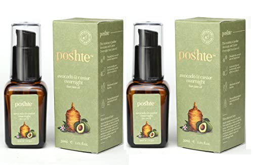 Image of Avocado and Castor Overnight Foot Care Oil for Rough, Dry and Repair Dull, Cracked Heels For Men & Women (30 Ml Golden) Pack of 2