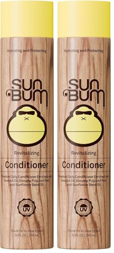 Sun Bum Revitalizing Conditioner - Hydrating and Nourishing Hair - Smoothes and Strengthens - UV Protecting - Vegan - Made Without Parabens - 10 oz,(Pack of 2)