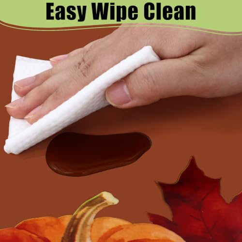 Image of Smiry Disposable Table Cloth - 10 Pack, 54 x 108 Inch Waterproof Rectangle Tablecloths for Parties, Decorative Plastic Table Cover, Leakproof & Sturdy, Coffee & Orange