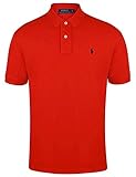 klassische Passform Ralph Lauren Herren Poloshirt Custom Fit von Ralph Lauren Size: L / RED