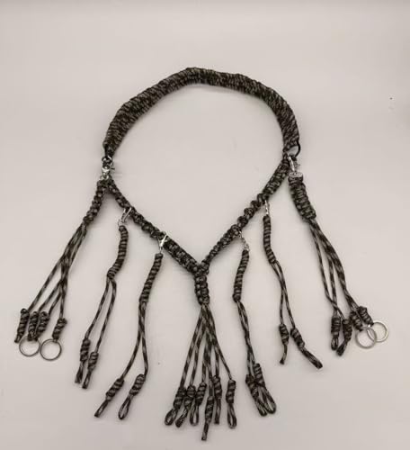 Duck Call Lanyard with 16 Removable Loops, Duck Call Lanyard with Camo Military Grade Duck Hunting Accessories with Drops Secures 6 Call, Hand Braided 550lb Paracord Goose Calls for Hunting, Camo