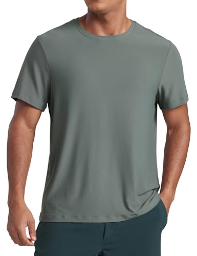 CRZ YOGA Cloudweight Mens Workout Comfy T-Shirts Lightweight Moisture Wicking Athletic Casual Short Sleeve Crew Neck Shirt