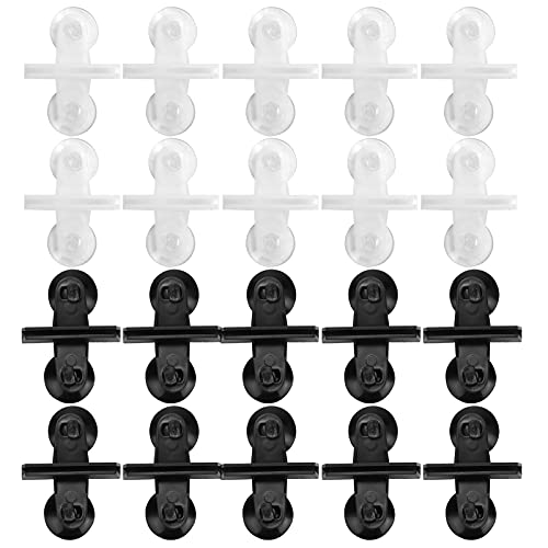 Tnfeeon 20PCS Plastic Fish Separator, Aquarium Breeding Suction Cup Glass Cover Separating Divider Support Clip Bracket