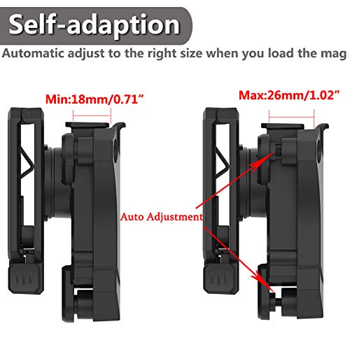 Single Magazine Pouch, Universal 9Mm .40 Mag Holder Double Stack Mag. Holster 1911 Single Stack Magazine Pouch With 1.5''-2.0'' Belt Clip For Glock Sig Sauer S&W Beretta Browning Taurus H&K And More #TOP1