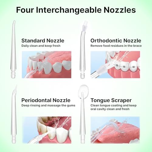 Image of pTron EaseMate Oral Irrigator D2, Portable, Cordless & Rechargeable, 3 Cleaning Modes, 300ml Water Tank, IPX6 Water-resistant, Flossing at Home & Travel, Oral Flosser, Dental Flosser for teeth (Blue)