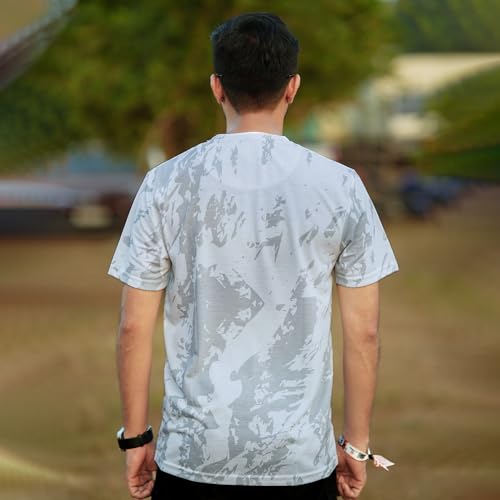 Image of WANDERLOOMS Men Tshirt Front & Back Graphic Printed Full Print Tshirt for Men Round Neck Half Sleeve T-Shirt