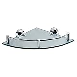 ALFI brand AB9546 Corner Mounted Glass Shower Shelf Bathroom Accessory, Polished Chrome