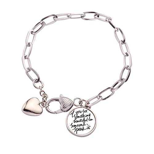 Bracelet cœur en métal medium - Bijou poignet ajustable