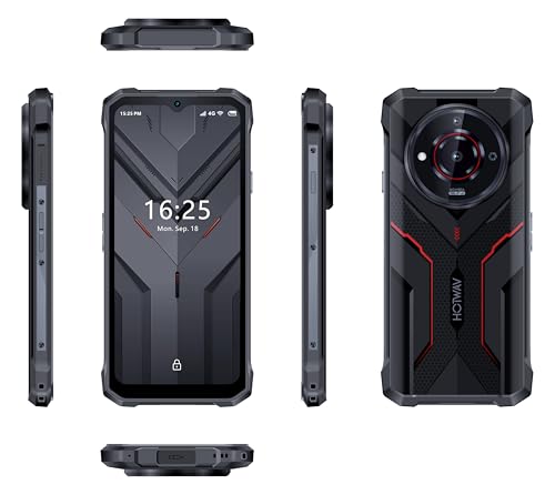 HOTWAV T7S Rugged Smartphone 6.52'' HD+ Ultra Thin 6280 mAh 8GB(4+4) RAM+128GB ROM (2TB Expandable) Mobile Phone 21MP Rear Android 13 Cellphone, Dual SIM 4G, WIFI/OTG/GPS (Black)