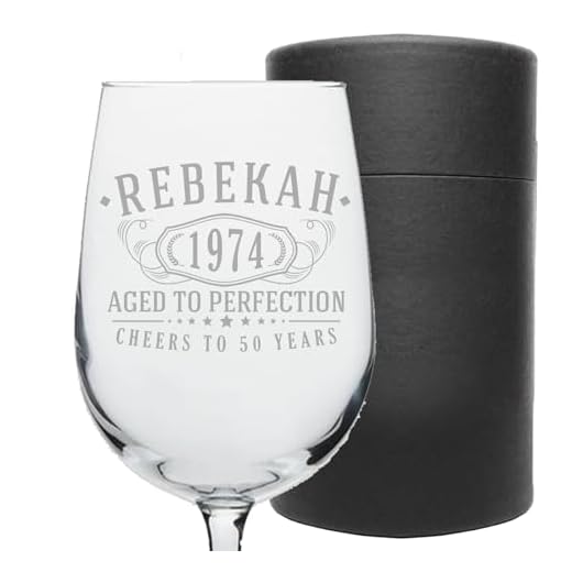 Personalized Vintage 50th Etched 16oz Stemmed Wine Glass – Custom 1974 Happy 50th Birthday Gifts for Women Men, Cheers Turning 50 Year Old, 50th Bday Party Favor, Best Gift Idea Her Sister Wine Lover