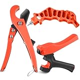 Feekoon Drip Irrigation Tubing Cutter Hole Punch Tool, Irrigation Sprinkler Hose Cutter, 2 in 1 Combination Drip Punch Tool for Garden PE Pipe 16 20mm (Orange)
