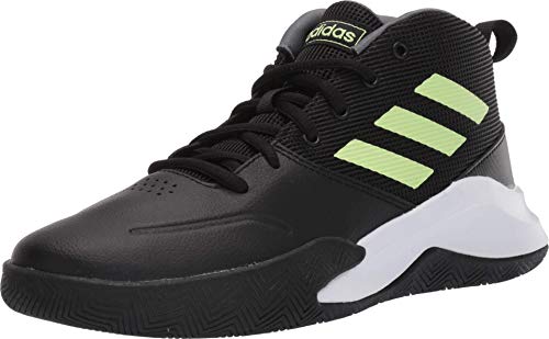 adidas Tênis de basquete unissex infantil Ownthegame Wide, Preto/amarelo de alta resolução/Onix, 11 Wide Little Kid