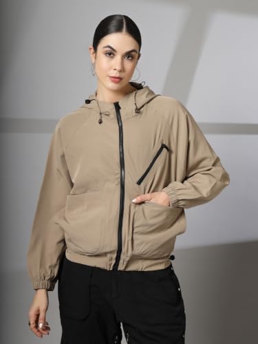 Image of CHKOKKO Sunscreen Jacket for Women Hooded Zipper Sports Jacket | UV Protection | Sun Protective | Lightweight Water Resistant | Riding Biker | Outdoor Travel Gym Running