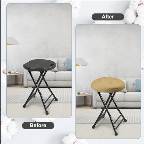 Image of COOZMENT Folding Stool with Seat Cushion, Folding Chair with Handle,Folding Bar Stool with Non-Slip Feet,600 lbs Capacity,Indoor and Outdoor Foldable Stool for Adults(13 inchx11.5 inchx18 inch)