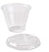 50 Count Plastic CLEAR 9 oz Squat Cup and Non-vented Flat Lid, Parfait Cup w/ Signature Party Picks