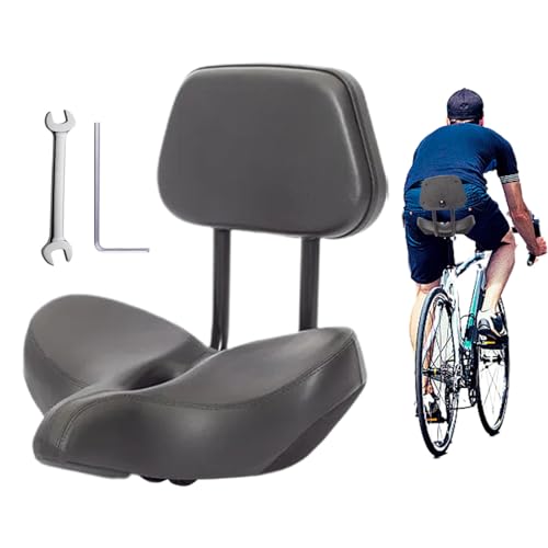 Selle de vélo avec dossier – Coussin rembourré en mousse à mémoire de forme en polyuréthane, coussin de dossier doux, siège de vélo, confortable pour...