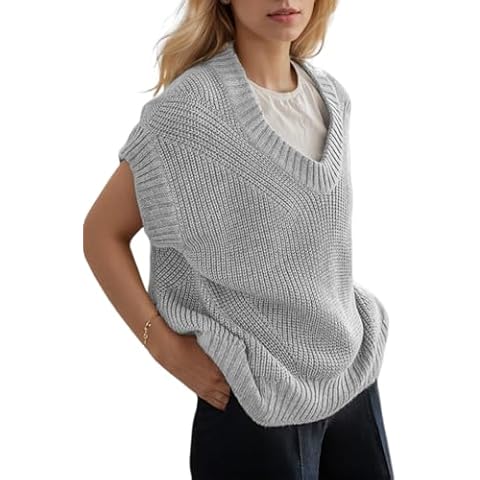 LUXVEER Women's V Neck Sweater Vest Cover