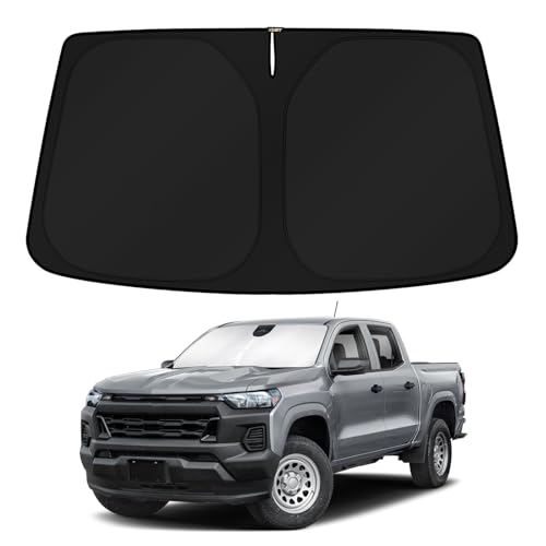 Image of KUST Windshield Sun Shade for Chevrolet Chevy Colorado 2023 2024 2025 2026 Accessories Custom Fit Sunshades Sun Visor Protectors Blocks UV Rays