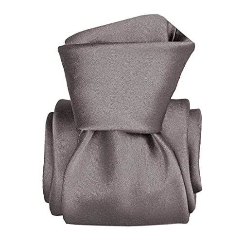 Cravate soie Segni Et Disegni gris satin anti-plis pour un nœud de costume parfait