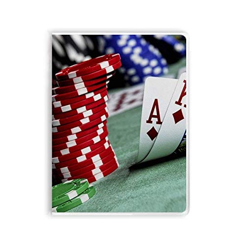 Journal intime à couverture souple en similicuir flexible avec jetons de poker exclusifs
