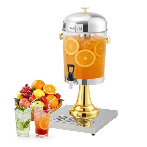 Garvee 2.2 Gallon Commercial Drink Dispenser, Stainless Steel Beverage Dispenser with Ice Core, Stand & Spigot for Cold Juice, Iced Tea and Lemonade at Parties & Weddings, Gold by Garvee - Image 2