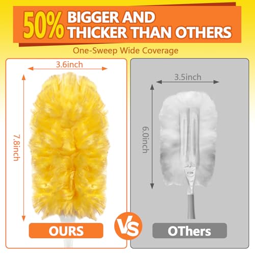 Image of Heavy Duty Duster Refills for Swiffer Duster (40 Count) | 360 Unscented Disposable Multisurface Dusters with 1 Handle- for Home, Blinds, Fans & Corners, Yellow