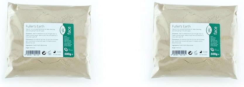 Intralabs Fullers Earth Fine Powder 500g – Pure & Natural Calcium Bentonite (Pack of 2)