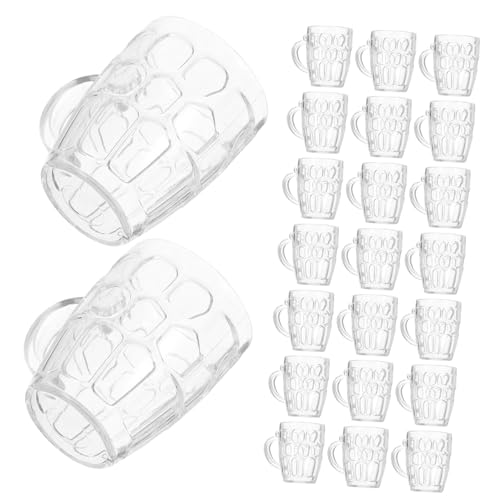 CAXUSD Lot de 50 mini chopes à bière en plastique pour la fête de la bière, petits gobelets à liqueur, chopes à bière, avec anse, modèles de gobelets à bière, chewing-gum à, à glace,