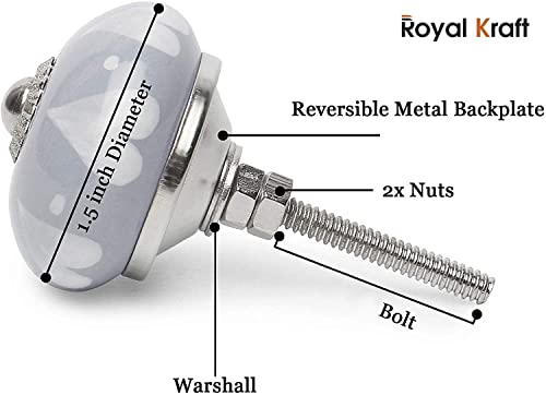 Royal Kraft Vintage handbemalte Keramik-Zugknöpfe für Küchenschränke, Türen und Schubladen, Kleiderschränke, Schränke (Set of 10) Sknob004