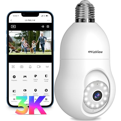 LaView 5MP QHD Bulb Security Camera