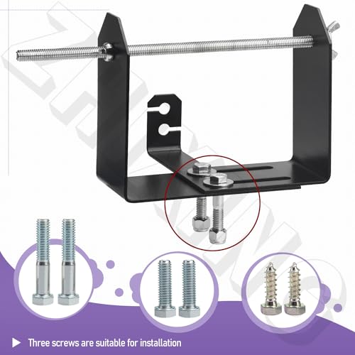 Heavy Duty Stainless Steel Weed Wacker Trimmer Line Holder W/Mounting Hardware, Adjustable Width (4.5"-8.6") Bracket, Supports 3 & 5 Pound Spools for Landscape Trailer Organization Accessories, Black - Thumbnail 7