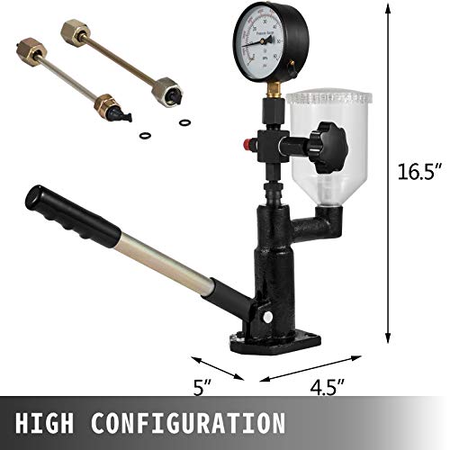 Vevor 400Bar 6000PSI Diesel Fuel Injector Tester Diesel Injector Nozzle Tester with Dual Scale Gauge to Adjust Injector Nozzle Pressure and Testing Diesel Injector Nozzle Pop Pressure Tester by VEVOR - Image 6