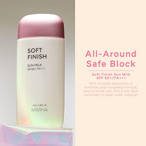 Missha All Around Safe Block Soft Finish Sun Milk Ex Spf50+/Pa+++ (70Ml) Cream #TOP1