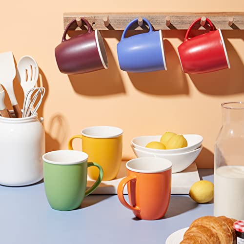 Lifver 18Oz Large Coffee Mugs Set Of 6, Assorted Colored Coffee Mugs With Handle, Matte Ceramic Large Mugs For Coffee, Tea, Cocoa, Christmas Thanksgiving Housewarming Party Gift, Multi Colors #TOP1