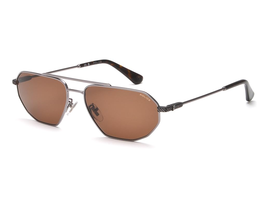 Police Eyewear | Brown Lens | Grey Frame | Full Rim Hexagon Shape Branded Latest and Stylish Sunglasses | 100% UV Protecti... - Review, Price and Buying Guide