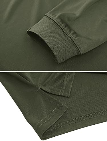 MAGCOMSEN Long Sleeve Polo Shirts for Men Quick Dry Lightweight Button Down T-Shirt Casual Gofl Work Tops with Zip Pocket